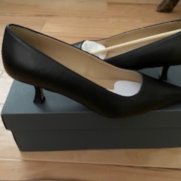 Ann Taylor Leather Nip Toe Kitten Heel Pump in Black 7M NIB - Picture 9 of 10